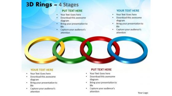 Business Diagram 3d Rings 4 Stages Marketing Diagram