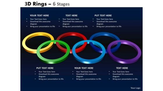 Business Diagram 3d Rings Sales Diagram