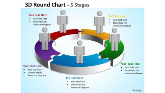 Business Diagram 3d Round Chart 5 Stages Sales Diagram