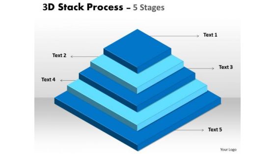 Business Diagram 3d Stack Process With 5 Stages Consulting Diagram
