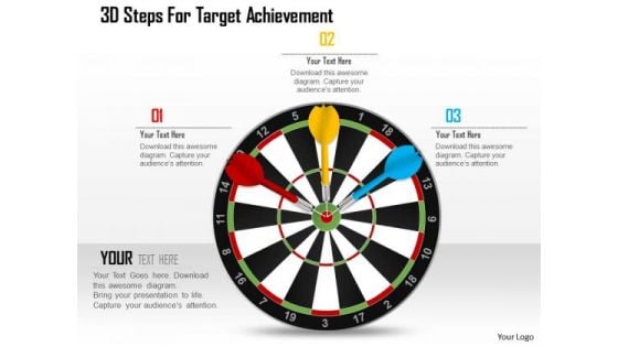 Business Diagram 3d Steps For Target Achievement Presentation Template