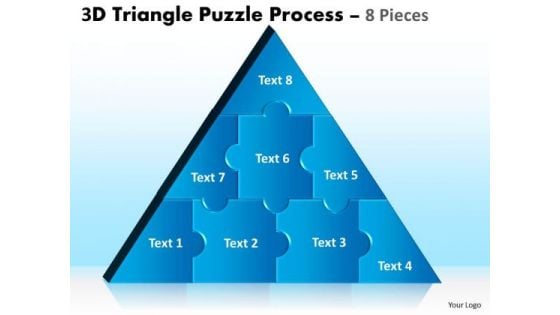 Business Diagram 3d Triangle Puzzle Process 8 Pieces Sales Diagram