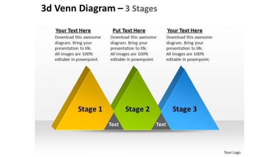 Business Diagram 3d Venn Stages 3 Sales Diagram