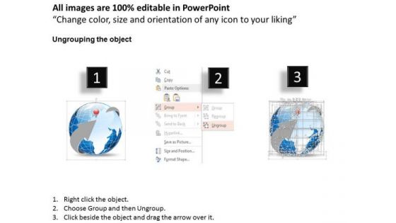 Business Diagram 3d World Globe With Location Icon Europe Presentation Template