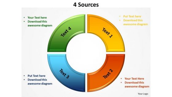 Business Diagram 4 Sources Sales Diagram