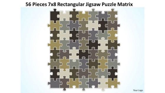 Business Diagram 56 Pieces 7x8 Rectangular Jigsaw Puzzle Matrix Sales Diagram