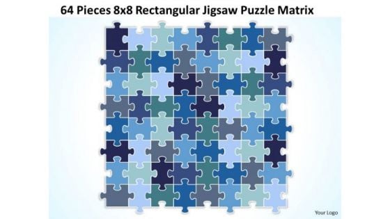 Business Diagram 64 Pieces 8x8 Rectangular Jigsaw Puzzle Matrix Sales Diagram