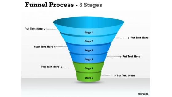 Business Diagram 6 Steps Of Business Process Funnel Diagram Sales Diagram