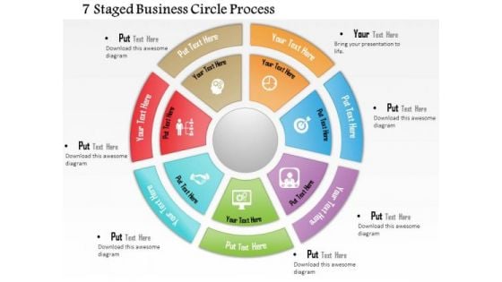 Business Diagram 7 Staged Business Circle Process Presentation Template