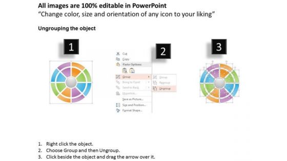 Business Diagram 8 Staged Circle Chart With Icons Presentation Template