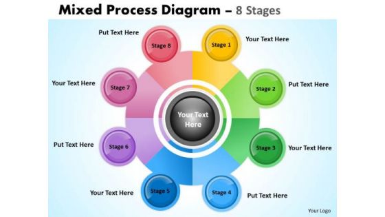 Business Diagram 8 Stages Mixed Process Diagram For Business Strategic Management