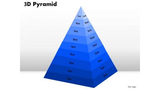 Business Diagram 9 Staged 3d Triangular Diagram For Strategy Consulting Diagram