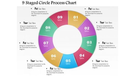 Business Diagram 9 Staged Circle Process Chart Presentationtemplate