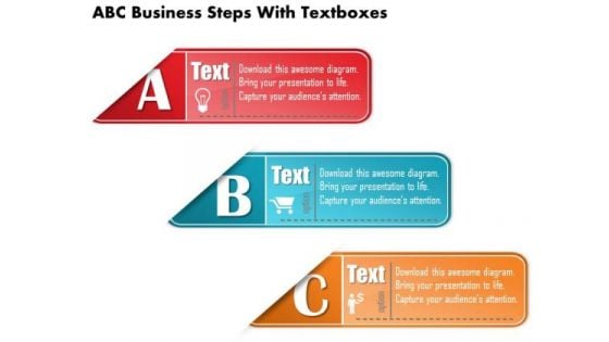 Business Diagram Abc Business Steps With Textboxes Presentation Template