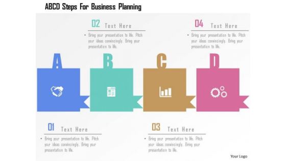 Business Diagram Abcd Steps For Business Planning Presentation Template