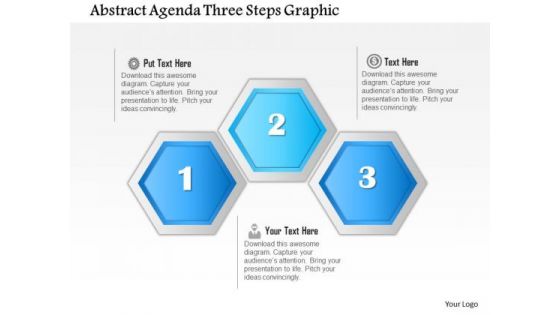 Business Diagram Abstract Agenda Three Steps Graphic Presentation Template