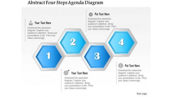 Business Diagram Abstract Four Steps Agenda Diagram Presentation Template