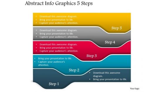 Business Diagram Abstract Info Graphics 5 Steps Presentation Template