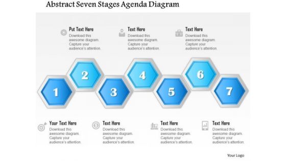 Business Diagram Abstract Seven Stages Agenda Diagram Presentation Template