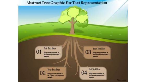 Business Diagram Abstract Tree Graphic For Text Representation Presentation Template