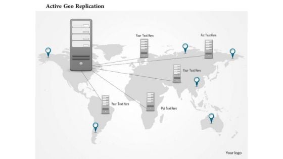 Business Diagram Active Geo Replication One To Many Geographically Distributed Ppt Slide