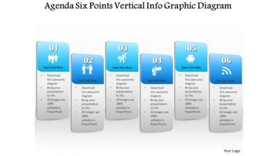 Business Diagram Agenda Six Points Vertical Info Graphic Diagram Presentation Template