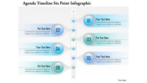 Business Diagram Agenda Timeline Six Point Infographict Presentation Template