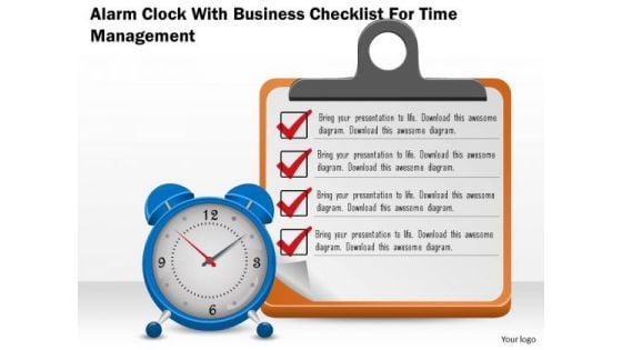 Business Diagram Alarm Clock With Business Checklist For Time Management Presentation Template Business Diagram Alarm Clock With Business Checklist For Time Management Presentation Template
