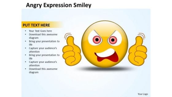 Business Diagram Angry Expression Smiley Sales Diagram