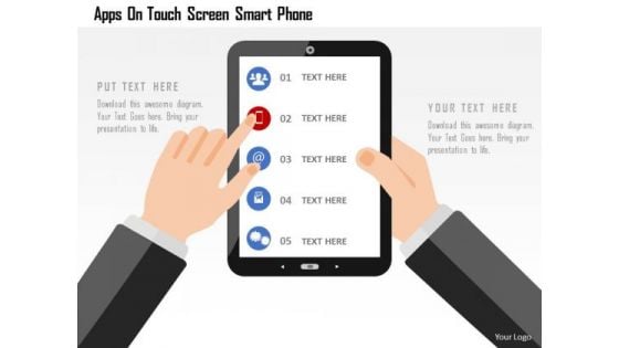 Business Diagram Apps On Touch Screen Smart Phone Presentation Template Business Diagram Apps On Touch Screen Smart Phone Presentation Template