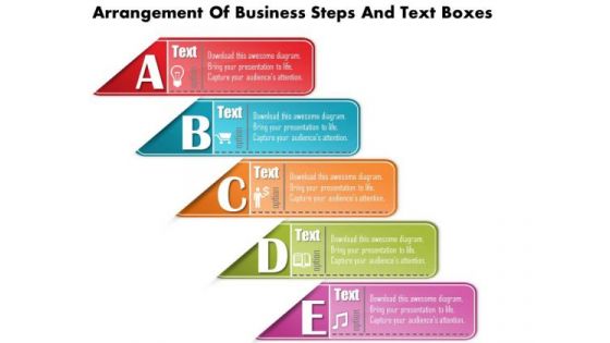 Business Diagram Arrangement Of Business Steps And Text Boxes Presentation Template