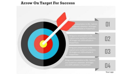 Business Diagram Arrow On Target For Success Presentation Template