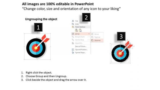 Business Diagram Arrow On Target For Success Presentation Template