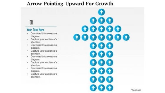 Business Diagram Arrow Pointing Upward For Growth Presentation Template