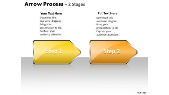 Business Diagram Arrow Process 2 Stages Style 1