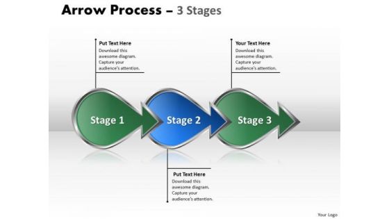 Business Diagram Arrow Process 3 Stages Strategy Diagram