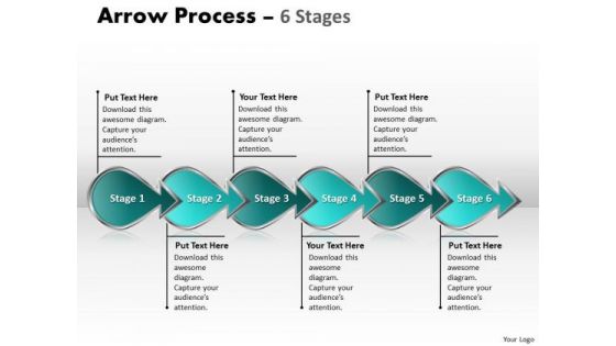 Business Diagram Arrow Process 6 Stages 4 Business Finance Strategy Development