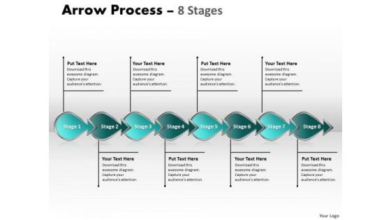 Business Diagram Arrow Process 8 Stages Strategic Management