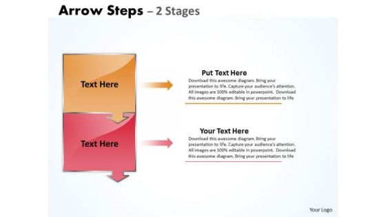 Business Diagram Arrow Steps Diagram 2 Stages Business Framework Model