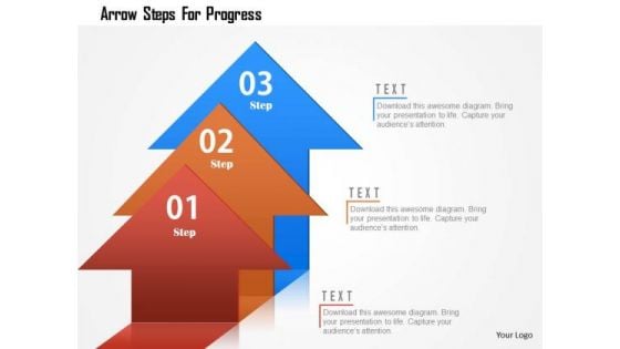 Business Diagram Arrow Steps For Progress Presentation Template