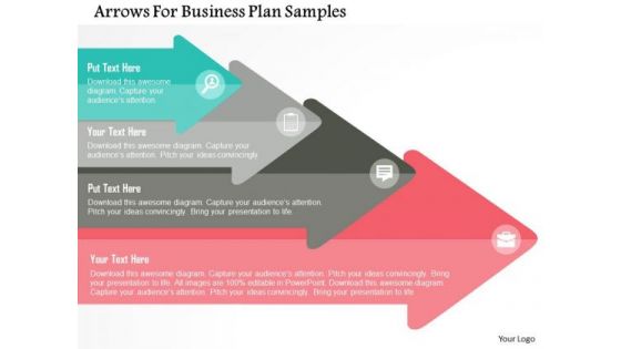 Business Diagram Arrows For Business Plan Samples Presentation Template