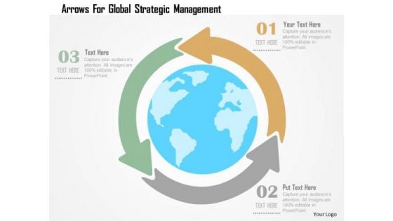 Business Diagram Arrows For Global Strategic Management Presentation Template