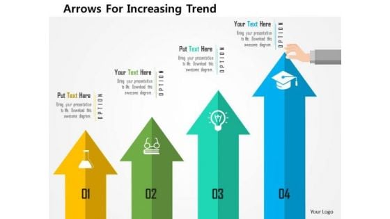 Business Diagram Arrows For Increasing Trend Presentation Template