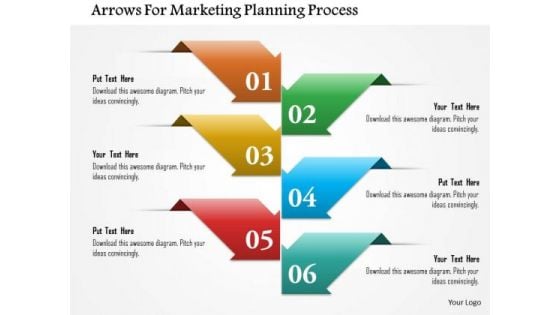 Business Diagram Arrows For Marketing Planning Process Presentation Template