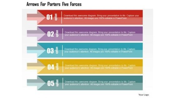 Business Diagram Arrows For Porters Five Forces Presentation Template