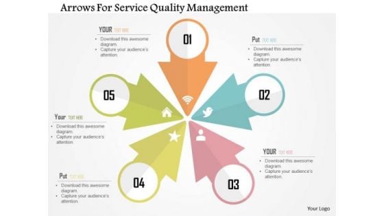 Business Diagram Arrows For Service Quality Management PowerPoint Templates