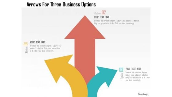 Business Diagram Arrows For Three Business Options Presentation Template