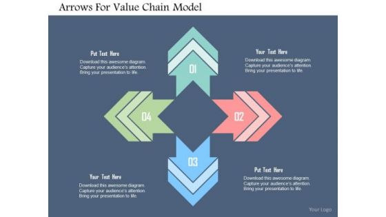 Business Diagram Arrows For Value Chain Model PowerPoint Templates