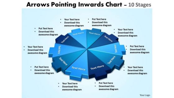 Business Diagram Arrows Pointing Inwards Chart 10 Stages Strategic Management