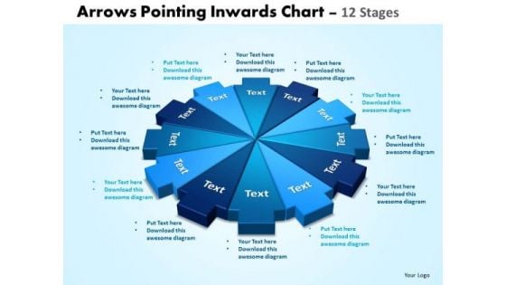 Business Diagram Arrows Pointing Inwards Chart 12 Stages Editable Sales Diagram